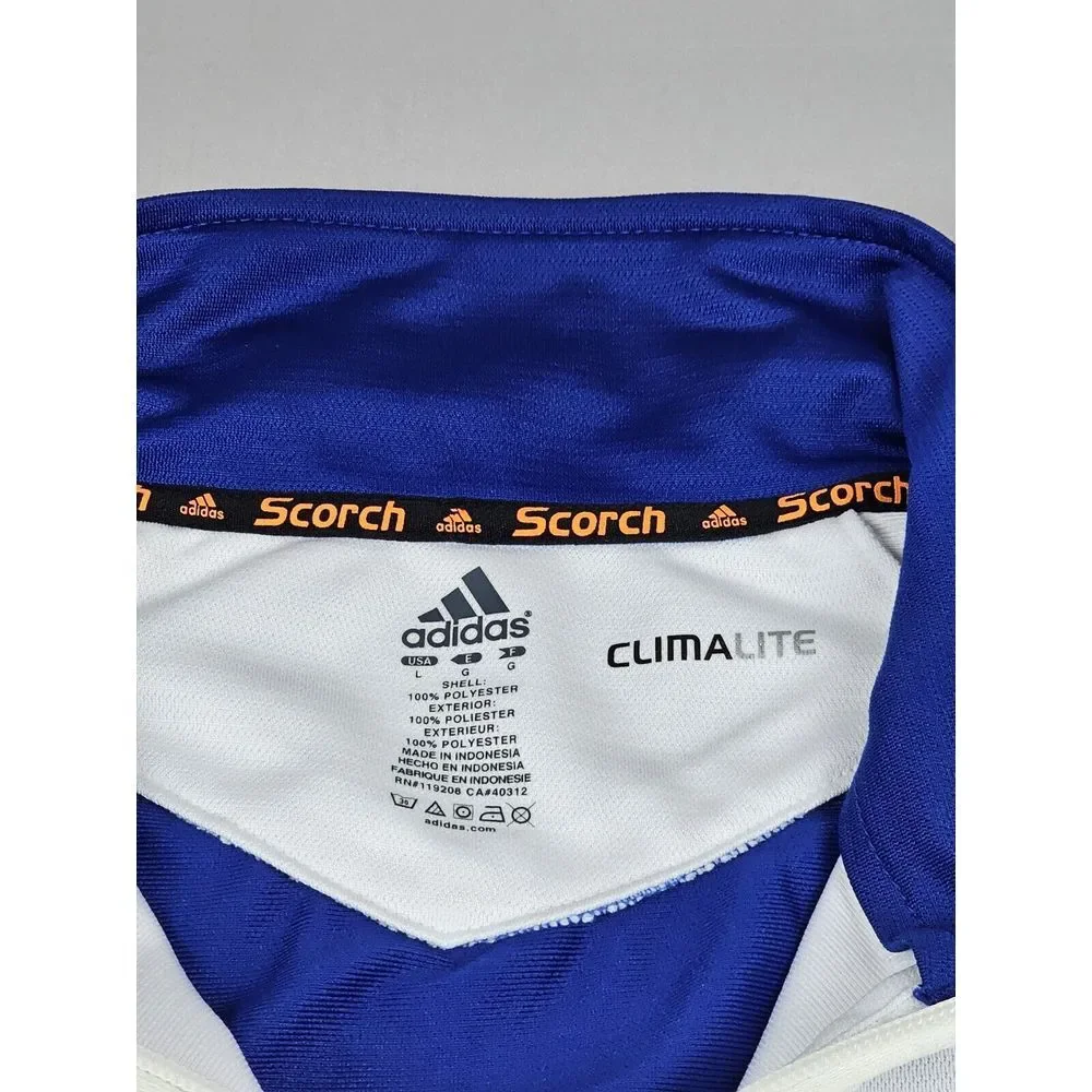 Adidas Scorch KU Jayhawks Track Jacket Mens Lrg Blue Climalite Kansas Basketball